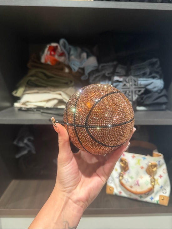 Judith Leiber Handbags - Judith Leiber Crystal Basketball Crossbody Bag in Bronze and Black
